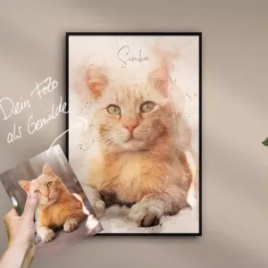 Katze als gezeichnetes Porträt