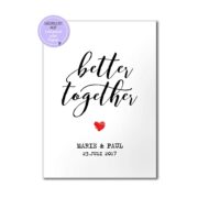 Persönliches Poster für Paare "better together"