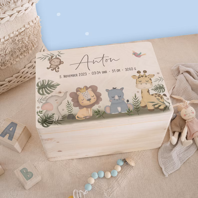 Personalisierte Erinnerungsbox aus Holz