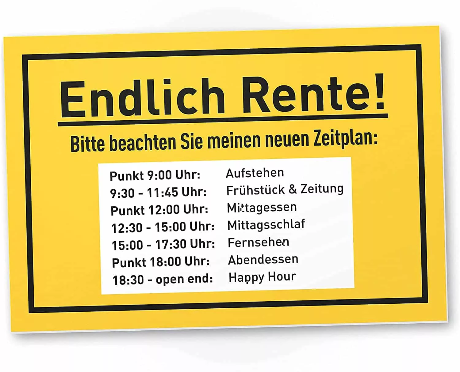 Türschild Endlich Rente