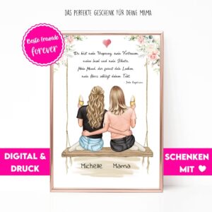 Personalisiertes Mama-Tochter Poster