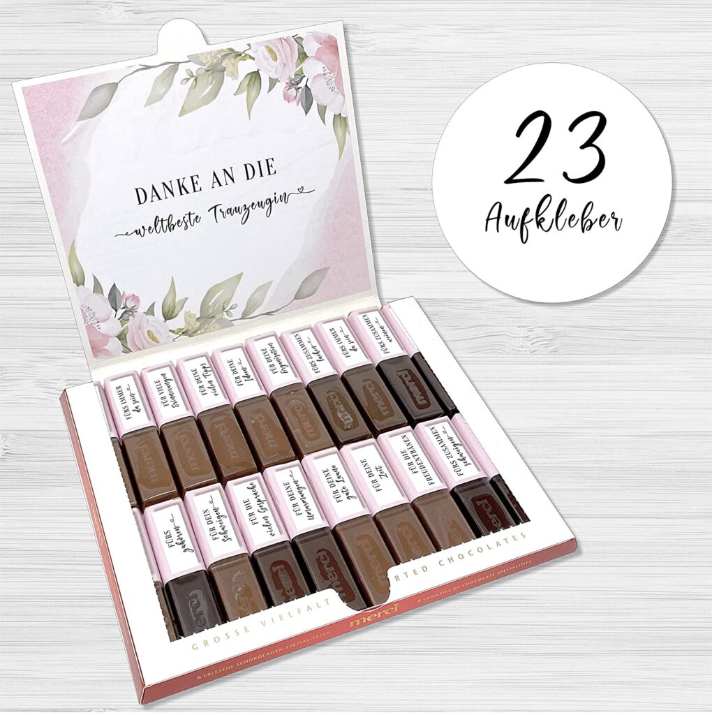 Aufkleber Set für Merci Schokolade