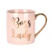 Coole Tasse „Boss Lady“ in Rosa Gold