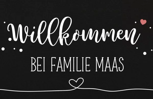Willkommens Herzen - personalisierte Familien Fußmatte