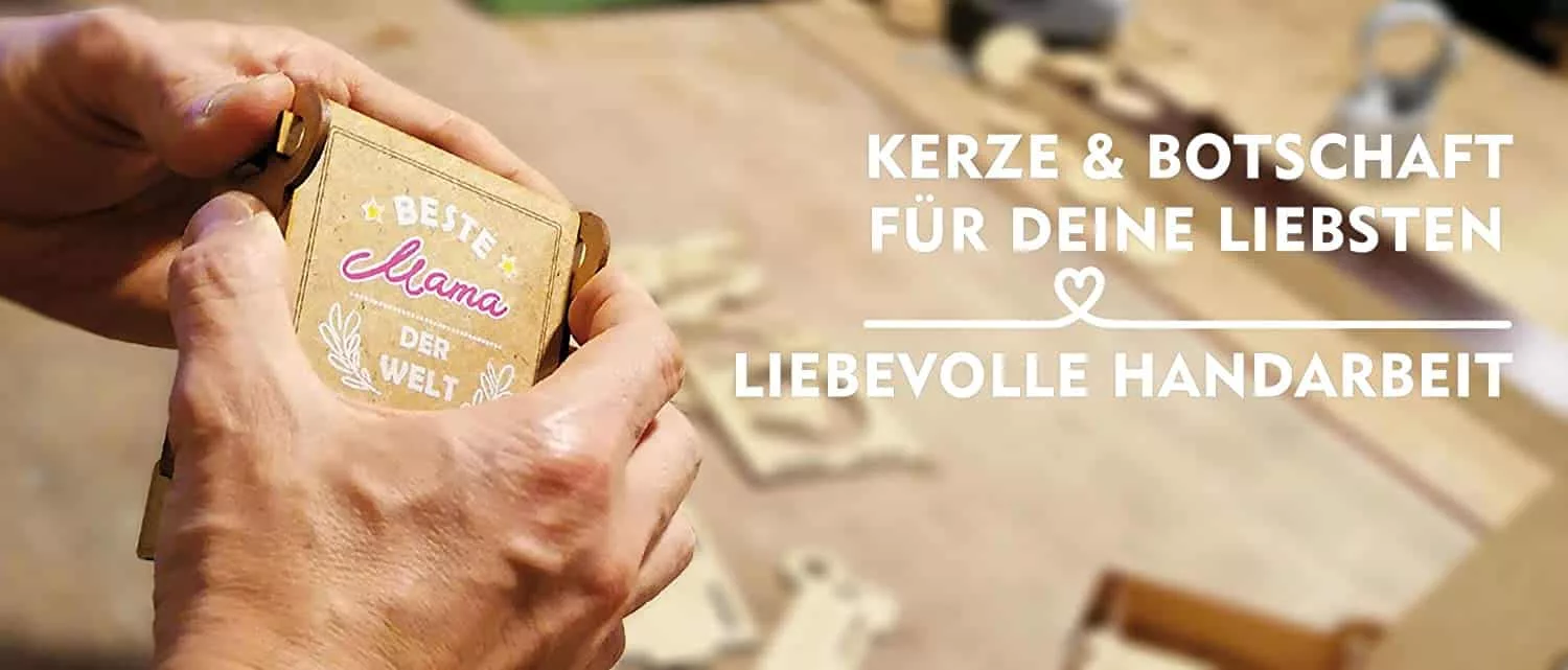 Kerze mit Botschaft für deine Liebsten