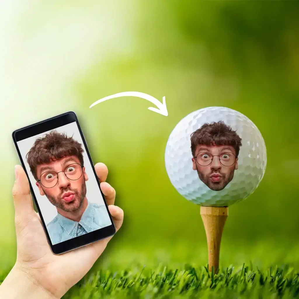 Golfball mit Foto