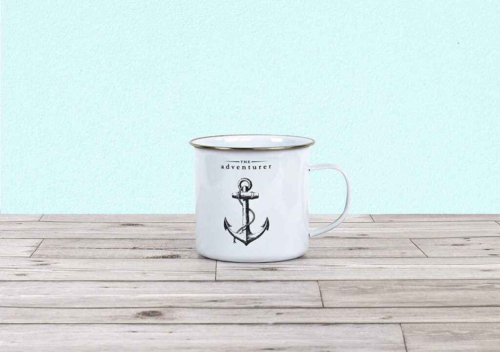 Tasse für Segler aus Emaille