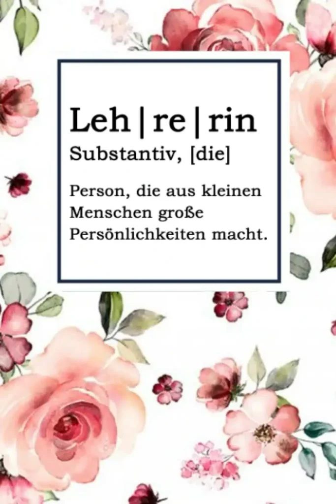 Geschenk für Lehrerin - Schönes Notizbuch mit Spruch