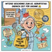 🥳 Witzige Geschenke zum 65. Geburtstag: Endlich Zeit für Unsinn! 24 🥳 Witzige Geschenke zum 65. Geburtstag: Endlich Zeit für Unsinn!