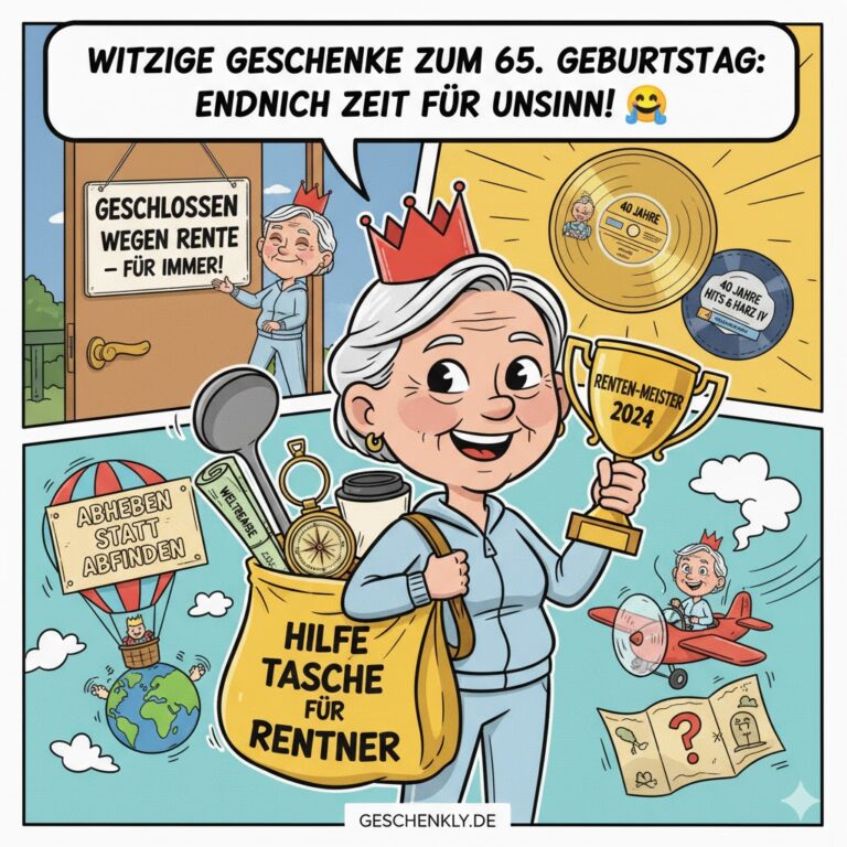 🥳 Witzige Geschenke zum 65. Geburtstag: Endlich Zeit für Unsinn!