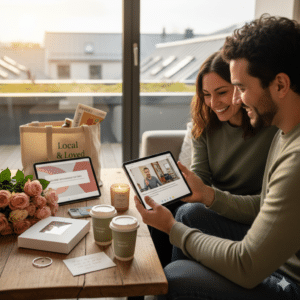 strahlendes Paar am Valentinstag