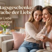 Mutter und Kind feiern Muttertag mit persönlichen Geschenken